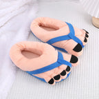 Unisex Winter Cotton Slippers Funny Cartoon Couple House Slides Warm Soft Plush Indoor Flats