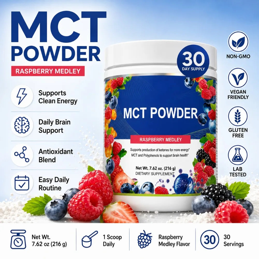 MCT Powder Raspberry Medley Drink Mix 7.6 oz