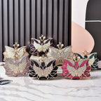 Hollow Butterfly Evening Clutch Bag with Sequins and Diamonds
