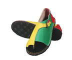 Women's Retro PU Leather Peep Toe Flat Sandals