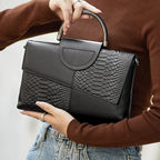 Women's Alligator Pattern PU Leather Flap Shoulder Crossbody Bag