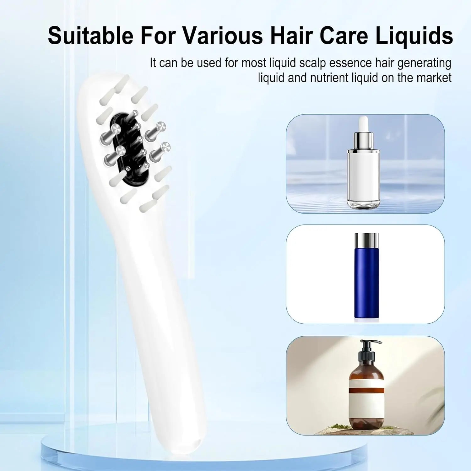 3-in-1 EMS Hair Growth Massage Comb with Light Therapy and Oil Dispenser