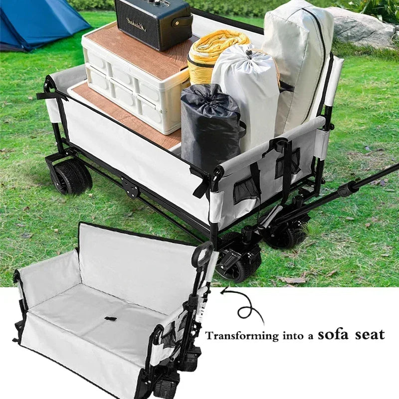Multifunctional Folding Camping Cart with 40-Gallon Capacity