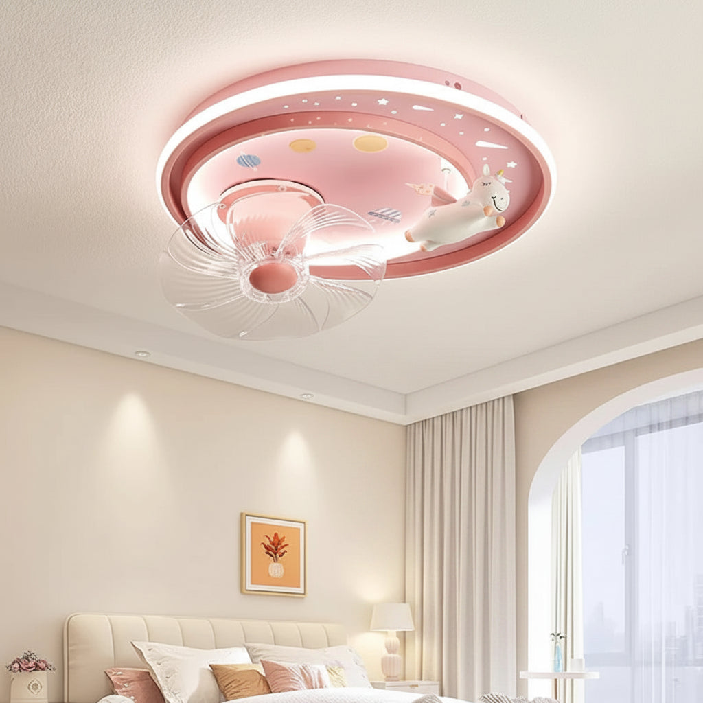 Nordic Ceiling Fan with Dimmable LED Light and Remote