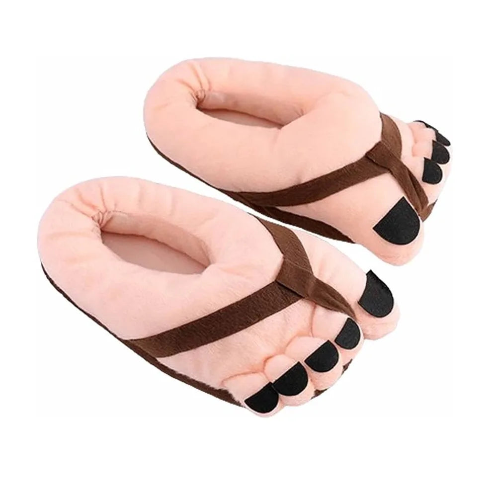 Unisex Winter Cotton Slippers Funny Cartoon Couple House Slides Warm Soft Plush Indoor Flats