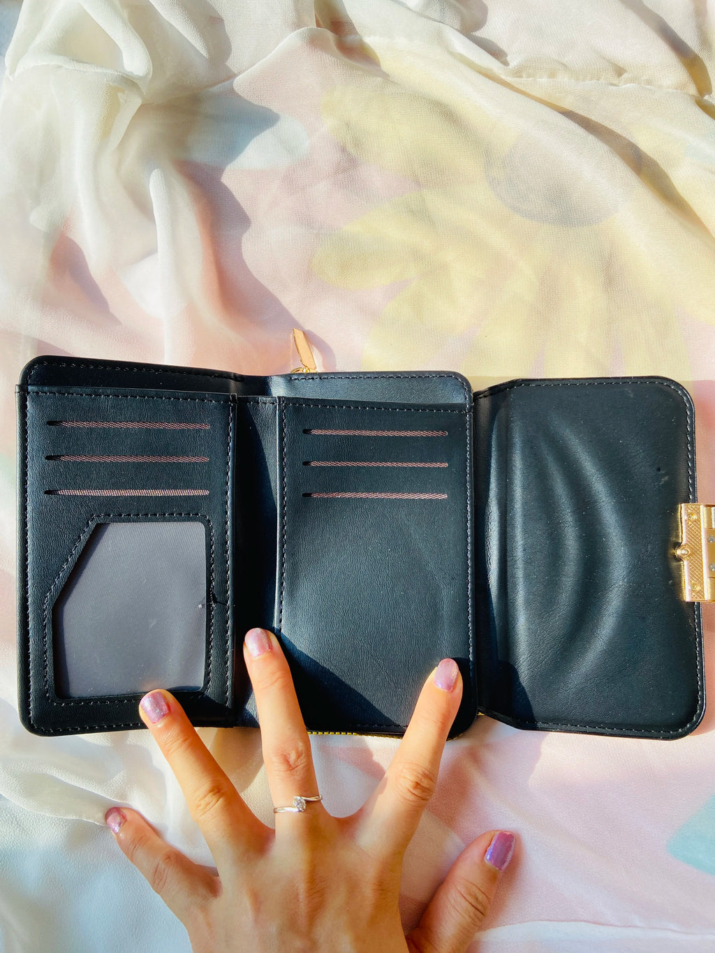 Rhinestone Embellished Women's Two-Layer Folding Wallet with Coin Purse