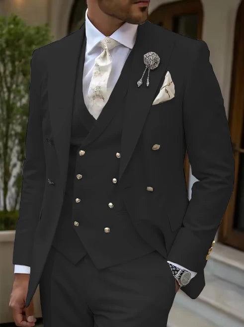 Men's Solid Color Lapel Short Sleeve Zipper Trouser Suit