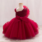 Girls' Sparkling Single Shoulder Puffy Skirt Pageant Dress