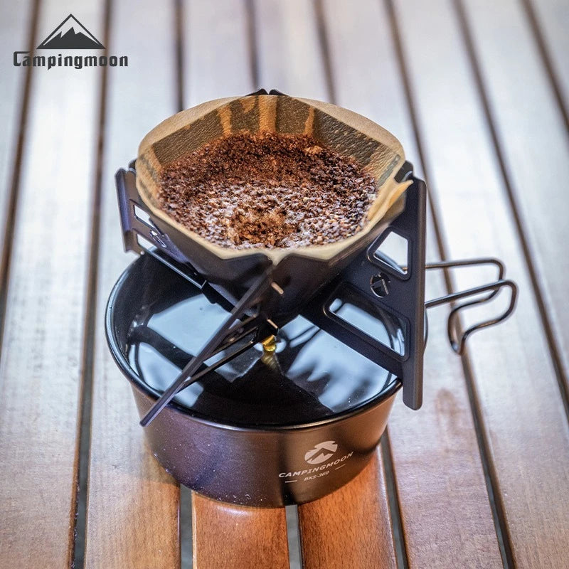 Foldable Camping Coffee Dripper and Portable Titanium Plated Funnel Rack
