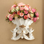 European Resin Angel Wall Vase and Planter Mural Ornament