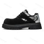 Men's Retro Lace Up Chunky Casual Short Boots