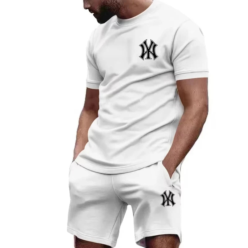 Men's Casual Summer T-Shirt and Pants Suit Set