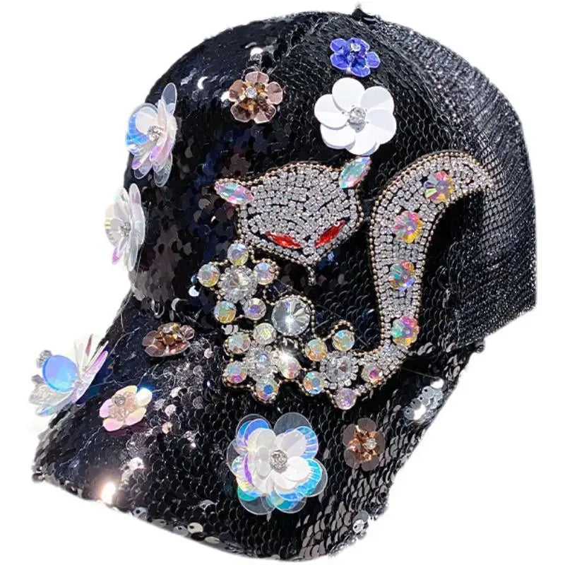 Sequin Duckbill Sun Hat Breathable Reflective Adjustable 22-23 Inch