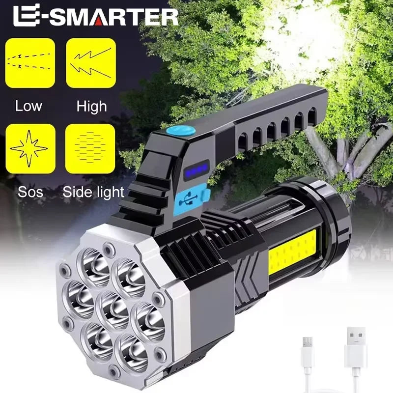 Rechargeable LED Flashlight with COB Side Light
