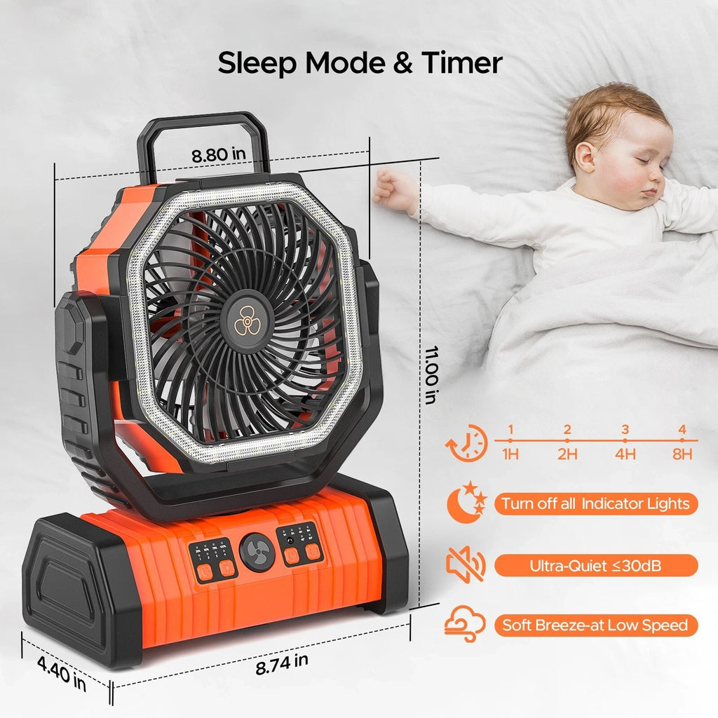20000mAh Portable Camping Fan and Rechargeable Tent Light