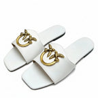 Women's Slip-On Square Toe Flat Slide Sandals