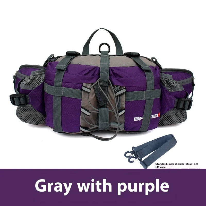 Waterproof Hiking Waist Bag with Reflective Strip and 1.3-Gallon Capacity