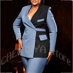 Women's Classic Tailored Blazer and Trousers Suit Set