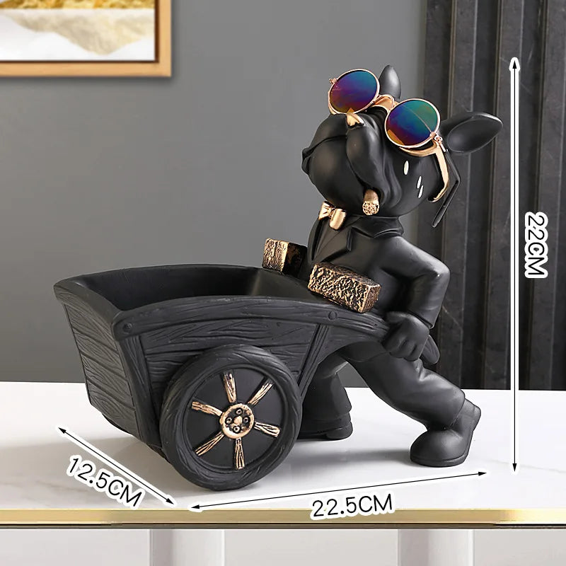 Dog Statue Resin Storage Box and Tabletop Ornament