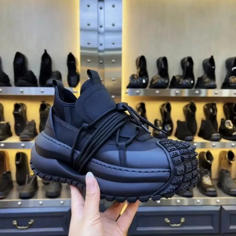 Men's Warm Fleece Lining Platform Running Shoes