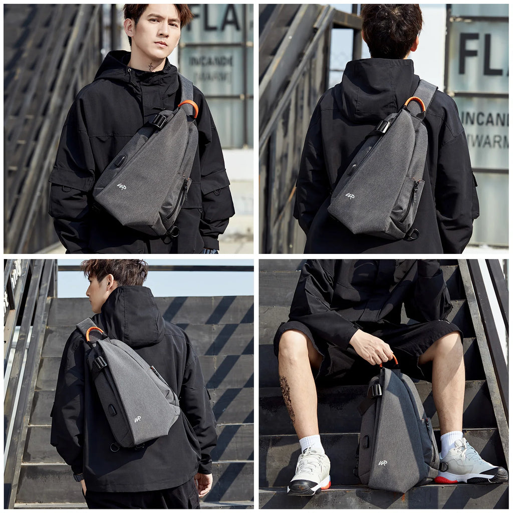 Unisex Anti-Theft Nylon Crossbody Chest Sling Backpack 3050