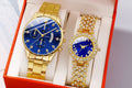 Couple's Alloy Quartz Watch Roman Numeral Round Case