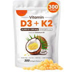 Vitamin D3 K2 Coconut Oil Bone Health Softgels 300 Count