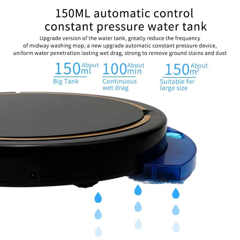 Smart Robot Vacuum Cleaner with Wet Dry Mopping Function 15W
