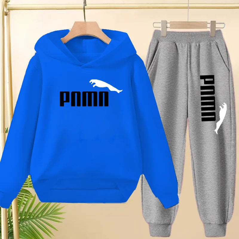 Kids' Letter Printed Hoodie Pants Two-Piece Set