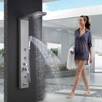 LED Rainfall Shower Panel Tower System with Massage Jets