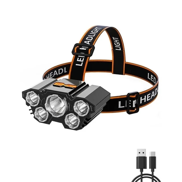 Rechargeable LED Headlamp with Built-in Battery