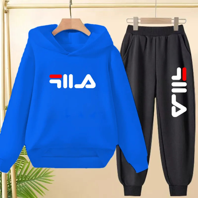 Kids' Pullover Hoodie Sweatshirt Pants Two-Piece Set