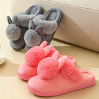 Women's Plush Winter House Slippers Fuzzy Fur Lined Slides