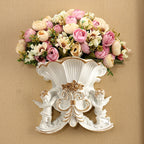 European Resin Angel Wall Vase and Planter Mural Ornament