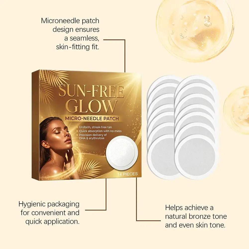 Unisex Microneedle Sunless Tanning Glow Patches 14 Count