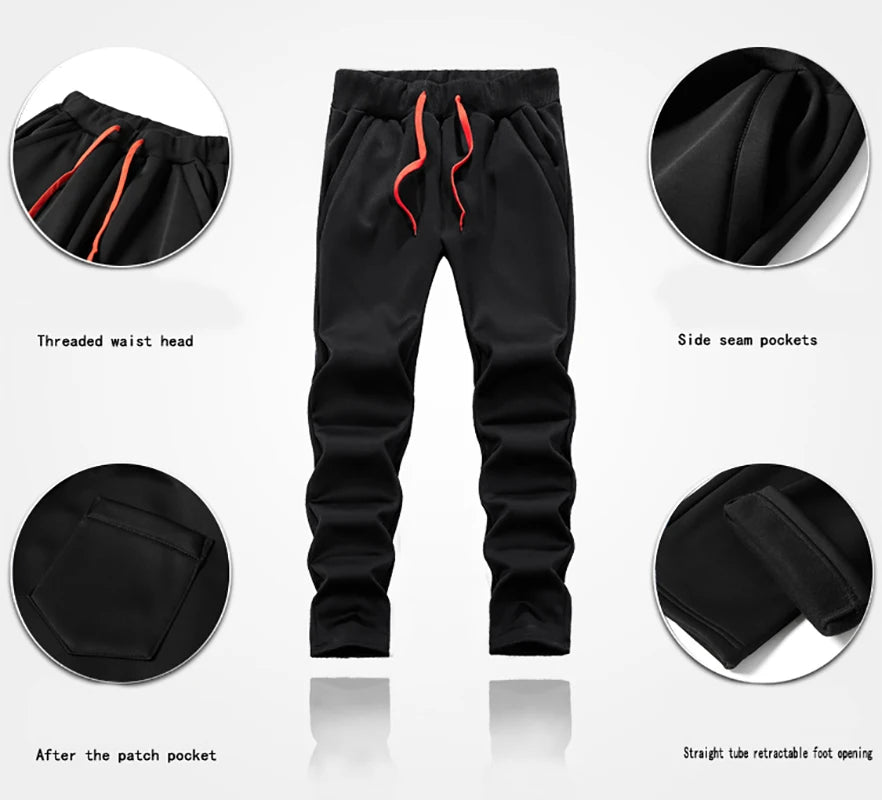 Men's Casual Thicken Thermal Hoodie and Pants Tracksuit Set