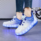 Kids' Two-Wheel USB Charging LED Light Roller Skate Sneakers