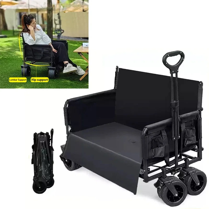 Multifunctional Folding Camping Cart with 40-Gallon Capacity