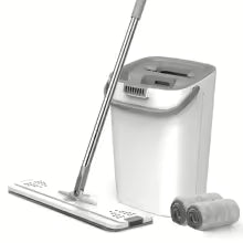 Flat Floor Mop and Reusable Pads Set for Wet and Dry Cleaning