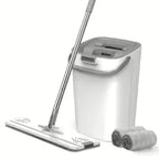 Flat Floor Mop and Reusable Pads Set for Wet and Dry Cleaning