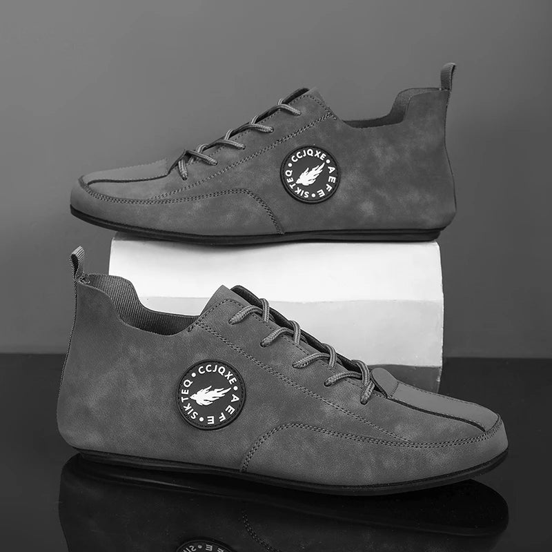 Men's Lightweight Driving Loafers Breathable Lace-Up Casual Shoes
