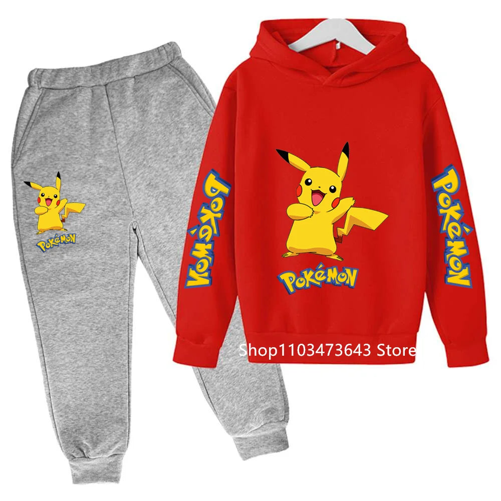 Kids' Cartoon Hoodie Sweatshirt Pants Two-Piece Set