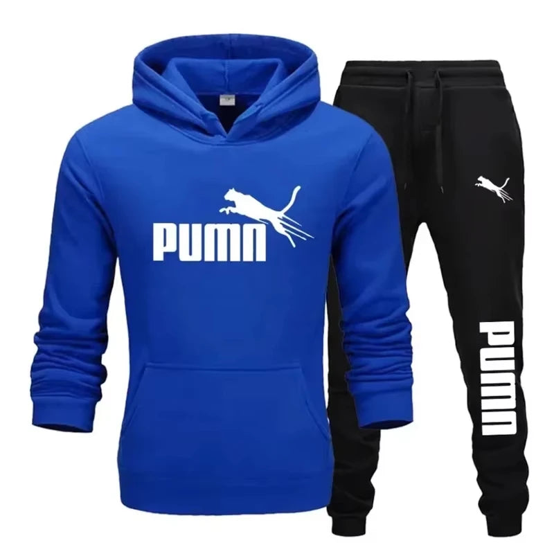 Men's Casual Pullover Hoodie and Pants Tracksuit Set