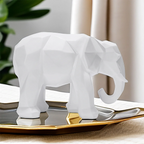 Handcrafted Elephant Resin Statue and Tabletop Shelf Ornament