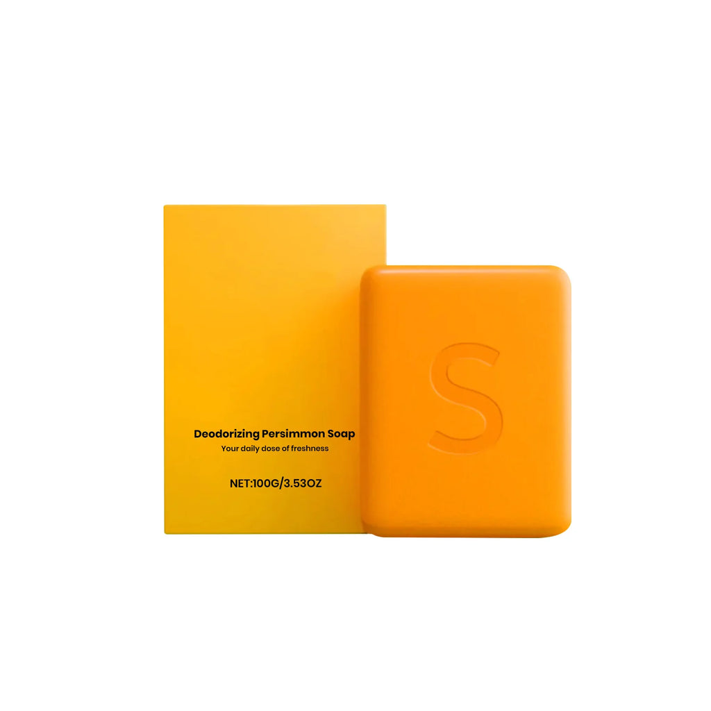 Unisex Persimmon Deodorizing Cleansing Soap Bar and Body Wash