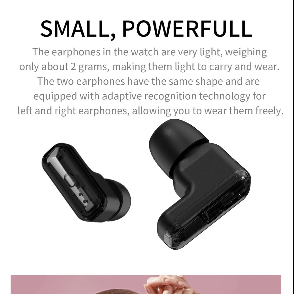 Two-in-One Smartwatch with Built-In Wireless TWS Earbuds