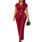 Women's Elegant Wide Leg Pant Suit