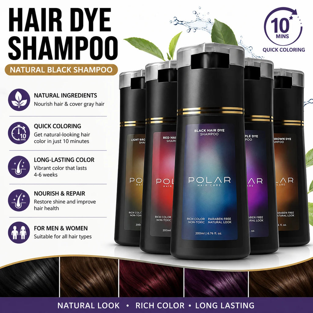 Unisex Natural Semi-Permanent Gray Hair Dye Shampoo 6.8 fl oz