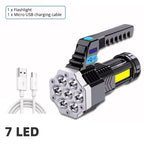 Rechargeable LED Flashlight with COB Side Light