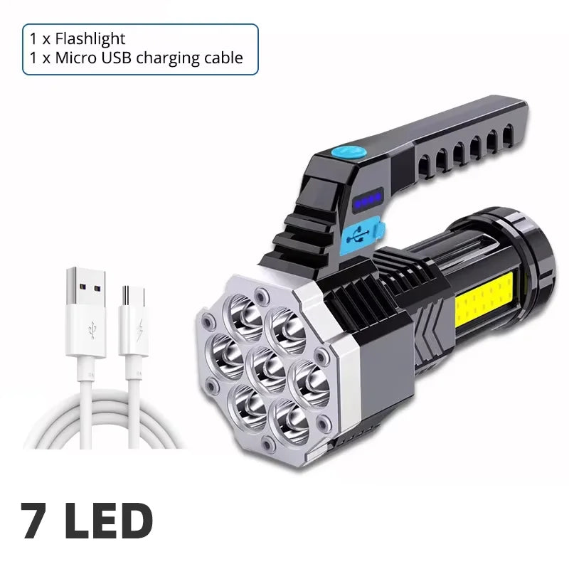 Rechargeable LED Flashlight with COB Side Light